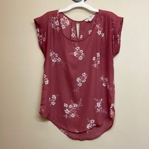 Pink Rose floral shirt size small